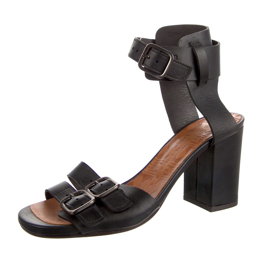 Black Ankle Strap Block Heels - Chie Mihara